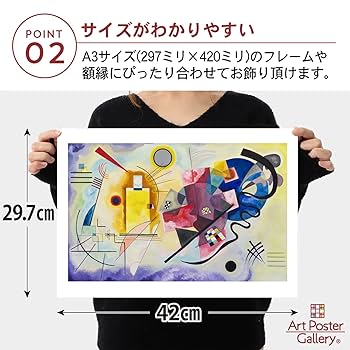 Amazon.co.jp: ポスター ワシリー カンディンスキー 『黄 赤 青